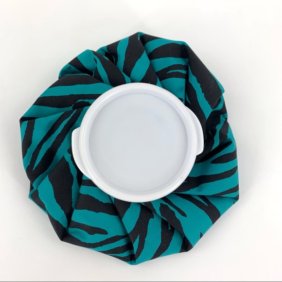 Teal and Black Zebra Striped 6” Reusable Ice Bag - Picture 2 of 10